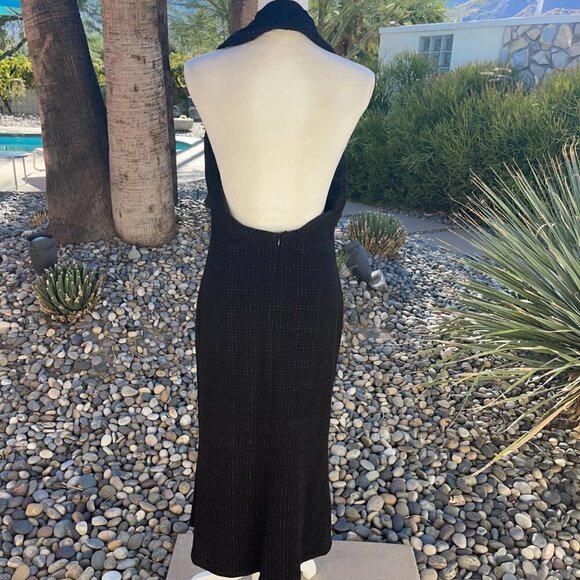 Jessica McClintock Halter Dress Womens Size 12 Millennium 2000 Black Sparkle NWT - Picture 6 of 12